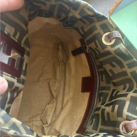 Fendi Olive and Brown Shoulder Bag - Picture 4 of 5